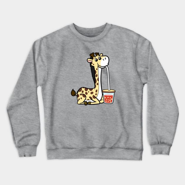 Boba Giraffe Crewneck Sweatshirt by WildSloths